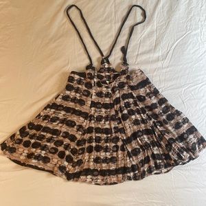 Free people jump on it printed skirt overalls size small